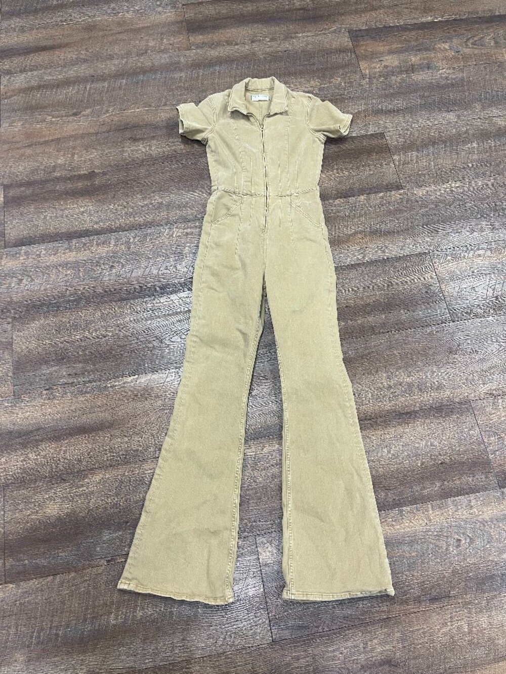 Free People We The Free Jayde Flare Denim Jumpsuit Small Blushing - Picture 3 of 11